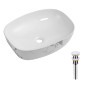 Раковина накладна Qtap Robin 500х380х140 мм, Marble, прямокутна, з донним клапаном QT04116302MR