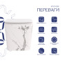 Унитаз подвесной Tern Ultra Quiet 490×365×325 мм, Marble, с сиденьем Slim Duroplast / Soft-close / Quick Release QT17332303ASMR Qtap