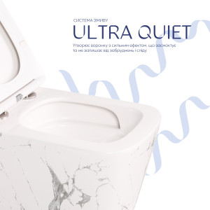 Унитаз подвесной Tern Ultra Quiet 490×365×325 мм, Marble, с сиденьем Slim Duroplast / Soft-close / Quick Release QT17332303ASMR Qtap