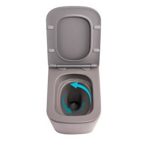 Унитаз подвесной Tern Ultra Quiet 490×365×325 мм, Stone Grey, с сиденьем Slim Duroplast / Soft-close / Quick Release QT17332303ASSG Qtap
