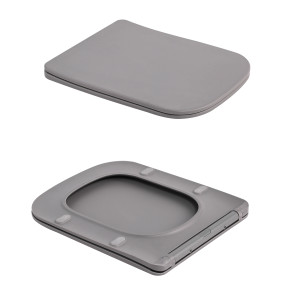 Унитаз подвесной Tern Ultra Quiet 490×365×325 мм, Stone Grey, с сиденьем Slim Duroplast / Soft-close / Quick Release QT17332303ASSG Qtap