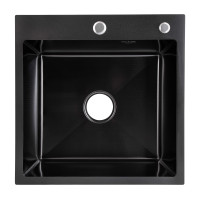 Lidz Handmade H5050HB Мойка для кухни интегрированная Decor Black PVD Honeycomb 2,5/0,5 мм LDH5050BDECPVD48369