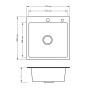 Lidz Handmade H5050HB Мойка для кухни интегрированная Decor Black PVD Honeycomb 2,5/0,5 мм LDH5050BDECPVD48369