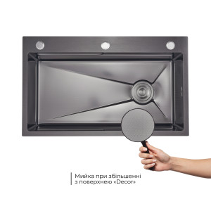 Lidz Handmade H7545B Мойка для кухни интегрированная Decor Black PVD Honeycomb 3,0/1,0 мм LDH7545BDECPVD48373