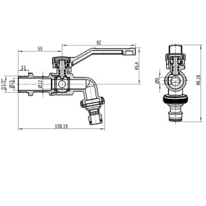 Кран шаровой поливочный Thermo Alliance Forte 1/2"Н незамерзающий TAF141W15