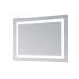 Дзеркало Lidz Kubis (KU2) 800х600 з LED-підсвічуванням Touch, з антизапотіванням, з димером, рег. яскравості LD78LF9048060