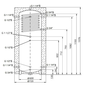 Теплоаккумулятор Thermo Alliance TAI-10 350 с теплообменником 1,4 кв. м с изоляцией 60 мм