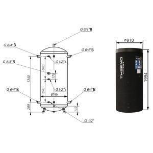 Теплоакумулятор Thermo Alliance TA-ТАМ-00 1000 з ізоляцією 60 мм