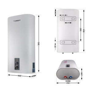 Водонагреватель электрический Thermo Alliance 50 л плоский вертикальный, сухой ТЭН 2 кВт (0,8+1,2) DT50V20G(PD)-D/2