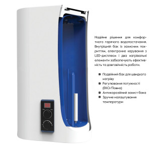 Водонагреватель электрический Thermo Alliance 30 л плоский вертикальный, мокрый ТЭН 2 кВт (0,8+1,2) DT30V20G(PD)/2
