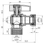 Кран шаровой Thermo Alliance Standart 3/4"ВВ угловой, PN40, с накидной гайкой TAS223W20