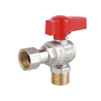 Кран шаровой Thermo Alliance Standart 1/2"ВН угловой, PN40, с накидной гайкой TAS224W15