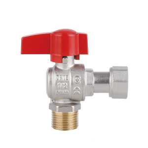 Кран шаровой Thermo Alliance Standart 1/2"ВН угловой, PN40, с накидной гайкой TAS224W15