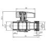 Кран шаровой Thermo Alliance Standart 3/4"ВН прямой, PN40, с накидной гайкой TAS261W20