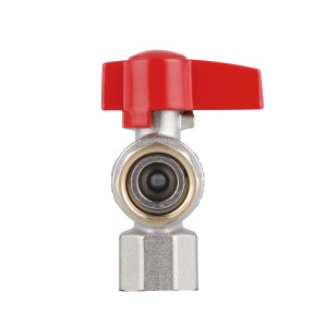Кран шаровой Thermo Alliance Standart 1/2"ВВ угловой, PN40, с накидной гайкой TAS223W15