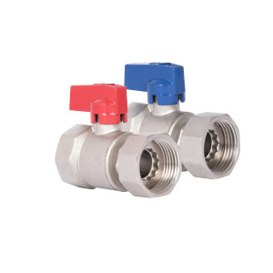 Комплект кранов шаровых Thermo Alliance Standart 1"ВВ прямой, PN40, с накидной гайкой TAS262RBW25