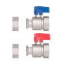 Комплект кранов шаровых Thermo Alliance Standart 1"ВВ прямой, PN40, с накидной гайкой TAS262RBW25