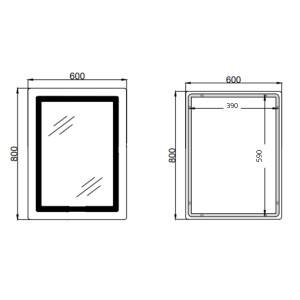 Дзеркало Qtap Cardinal (CA2) 600х800 з LED-підсвічуванням Touch, з антизапотіванням, з димером, рег. темп. кольору (3000-6500K) Reverse QT0478C608048453