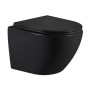 Унитаз подвесной Qtap Jay Ultra Quiet 485х360х320 мм, Matt Black, сиденьем Slim Duroplast/ Soft-close/ Quick Relase QT07335177MB