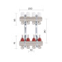Коллектор латунный с расходомерами и евроконусами Thermo Alliance Standart 1" на 4 выхода TAS235W4E