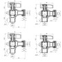 Комплект угловой кранов Thermo Alliance Standart  1/2"ВН -3/4"ВН с накидной гайкой  для подключенние котла TAS225RBW1520