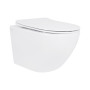 Унитаз подвесной Jay Rimless 485×360×320 мм, White, с сиденьем Slim Duroplast/ Soft-close/ Quick Relase QT07335177RW Qtap