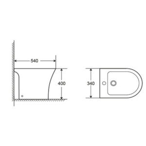 Биде напольное Qtap Presto 540×340×400 White QTPRE29W43056