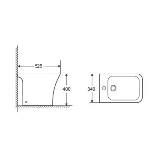 Биде напольное Qtap Presto Quadro 525×340×400 мм, White QTPRE29W49124
