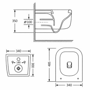 Унитаз подвесной Qtap Gemini Ultra Quiet 485×340×350 мм, White, с сиденьем Slim Duroplast / Soft-close / Quick Release QTTAU26W49119