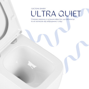 Унитаз подвесной Qtap Gemini Ultra Quiet 485×340×350 мм, White, с сиденьем Slim Duroplast / Soft-close / Quick Release QTTAU26W49119