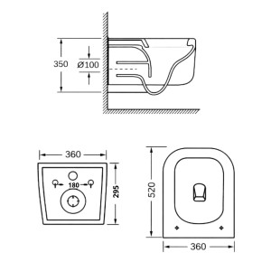 Унитаз подвесной Qtap Gemini безободковый с сиденьем Soft-closeQTGEM26W45430