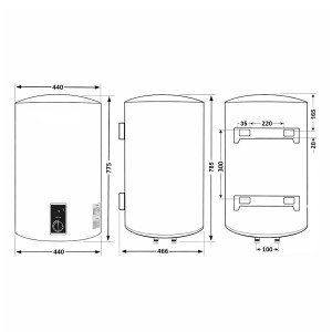 Водонагреватель электрический Thermo Alliance 80 л Grey,  вертикальный, сухой ТЭН 2,0 кВт D80V20J3(D)KG