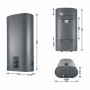 Водонагреватель электрический Thermo Alliance 80 л, Grey,  плоский вертикальный, сухой ТЭН 2 кВт (0,8+1,2) DT80V20GPDD2G