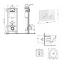 Готовое решение Qtap для ванной комнаты: подвесной унитаз Taurus Ultra Quiet 515×360×350 + комплект инсталляции Nest 4 в 1 (круглая клавиша White)