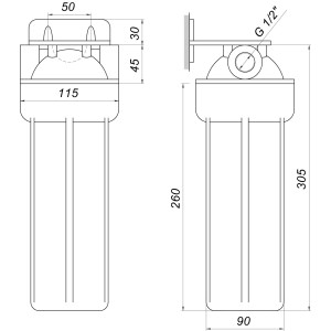 Усиленная фильтр-колба для гар. воды Bіо+ systems HT-10, 1/2″