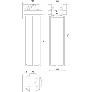 Фильтр-колба + ПП картридж Bіо+ systems SL20-BB Big Blue 20″, 1″