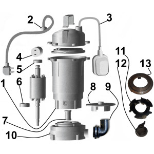 Насос фекальный с режущим механизмом VOLKS WQ 10-12G 1,3кВт