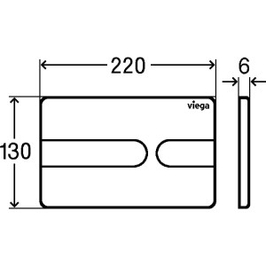 Панель смыва Prevista для бачков Visign for Style 23, матовый хром, Viega 773069