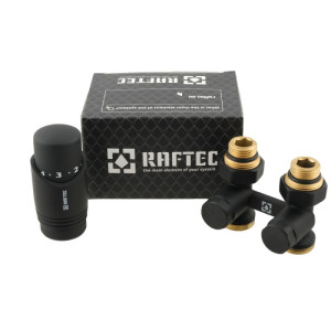 Термокомплект нижнього підключення прямий з термоголовкою Raftec BLACK DSHU11-B