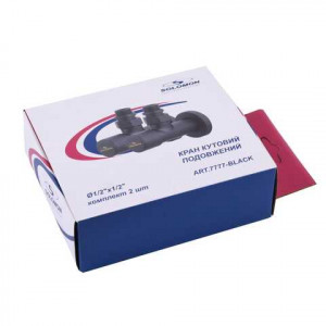 Краны вентильные угловые с американкой SOLOMON LUX 1/2'' Black (комплект 2 шт.)