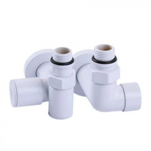 Краны вентильные угловые с американкой SOLOMON LUX 1/2'' TEN White (комплект 2 шт.)