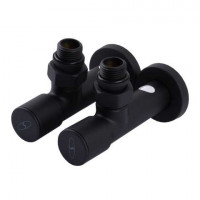 Крани вентильні кутові з американкою SOLOMON LUX 1/2'' Black (комплект 2 шт.)