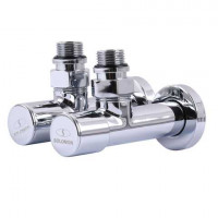 Краны вентильные угловые с американкой SOLOMON LUX 1/2'' Chrom (комплект 2 шт.)