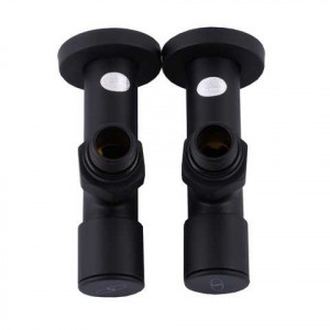 Краны вентильные угловые с американкой SOLOMON LUX 1/2'' Black (комплект 2 шт.)