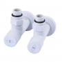 Краны вентильные угловые с американкой SOLOMON LUX 1/2'' White (комплект 2 шт.)