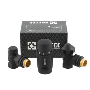 Комплект термостатичний кутовий Raftec BLACK 1/2" DKTU11-B