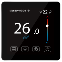 Кімнатний сенсорний термостат з WiFi управлінням Tervix Pro Line WiFi TouchScren Thermostat (підлога), чорний 114150